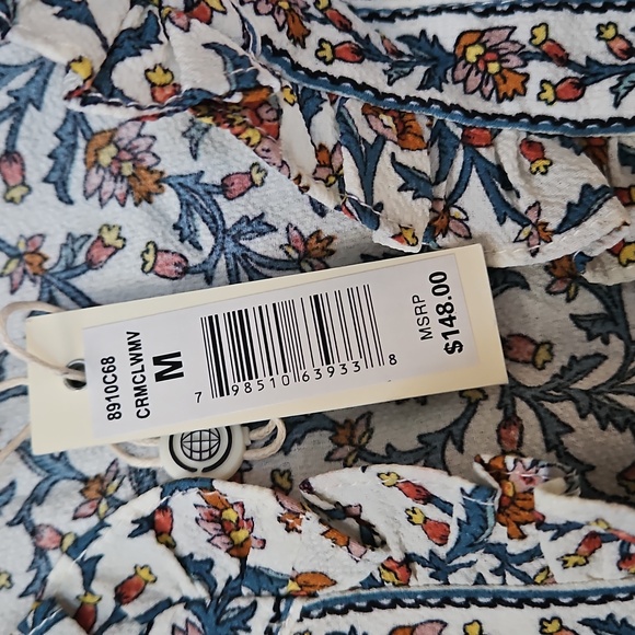 Max Studio Long Floral Dress - Black, White, Brown - Picture 3 of 5